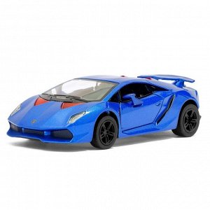 Машина металлическая Lamborghini Sesto Elemento, 1:38, открываются двери, инерция, цвет синий