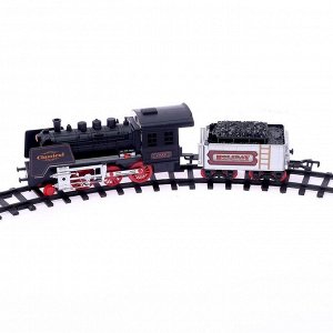 Железная дорога «Классический паровоз», 18 деталей, световые и звуковые эффекты, с дымом, работает от батареек, длина пути 420 с