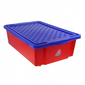 Ящик для игрушек 30 л "Лего" с крышкой, цвет красный