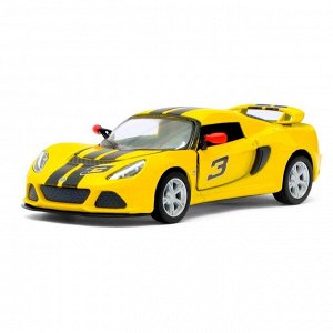 Машина металлическая Lotus E*ige S, 1:32, открываются двери, инерция, цвет жёлтый