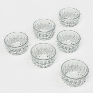 Соусники Zarin, d=8 см, 140 мл, набор 6 шт., стекло, прозрачные