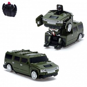 Робот-трансформер радиоуправляемый Hummer H2, ездит по стенам, масштаб 1:24, mz 2829X, цвет зелёный
