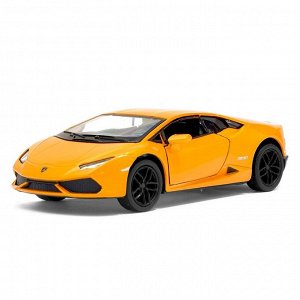 Машина металлическая Lamborghini Huracan LP610-4, 1:36, открываются двери, инерция, цвет оранжевый