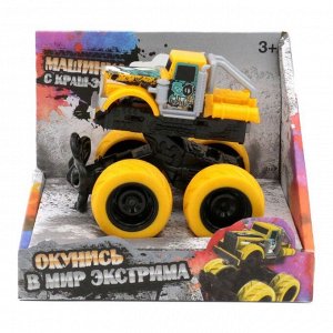 Машинка с краш-эффектом Funky Toys 4х4,пул бэк, цвет жёлтый