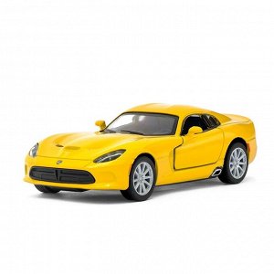Машина металлическая SRT Viper GTS, 1:36, открываются двери, инерция, цвет жёлтый