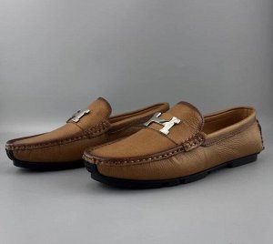 Мокасины мужские верх натуральная кожа, коричневый