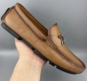 Мокасины мужские верх натуральная кожа, коричневый