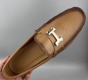 Мокасины мужские верх натуральная кожа, коричневый