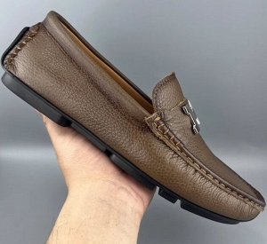 Мокасины мужские верх натуральная кожа, темно-коричневый