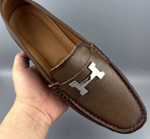 Мокасины мужские верх натуральная кожа, темно-коричневый