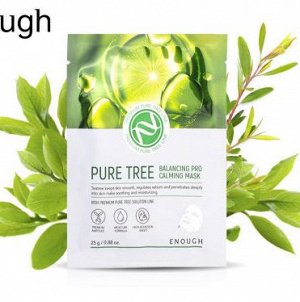 Enough Pure Tree Balancing Pro Calming Mask, 25g*1ea - Успокаивающая тканевая маска с экстрактом чайного дерева 1шт
