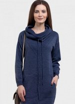 ПЛАТЬЕ ТРИКОТАЖНОЕ СПОРТИВНОГО СТИЛЯ 2291 т.джинс