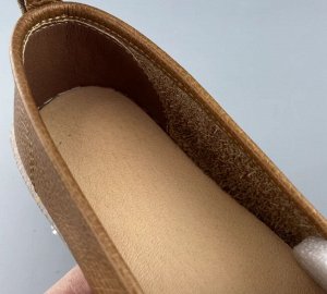 Лоферы из натур. кожи мягкие, верх на резинке, коричневый