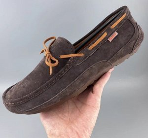 Мокасины мужские из натур. замши мягкие, повседневные, коричневый