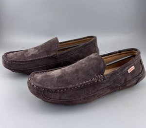 Мокасины мужские из натур. замши мягкие, повседневные, коричневый