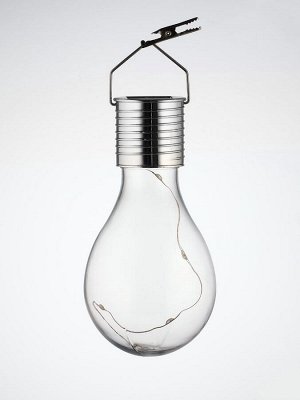 Садовый светильник «Лампочка», уличный, на солнечной батарее, 8x14x8 см, 5 LED, свечение белое