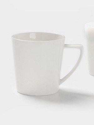 Кружки MagistroWhite Snow, набор 2 шт., 340 мл, фарфор, белые