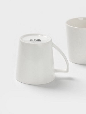 Кружки MagistroWhite Snow, набор 2 шт., 340 мл, фарфор, белые