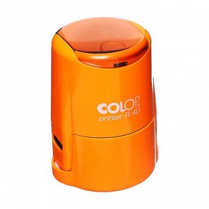 Оснастка для круглой печати автоматическая COLOP Printer R40, диаметр 41.5 мм, с крышкой, корпус оранжевый неон