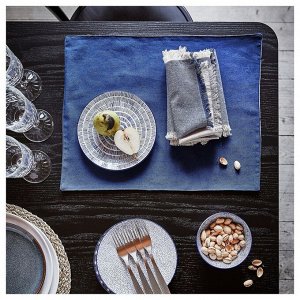 ENTUSIASM, Миска с рисунком/синяя, 12 см/ 4 шт