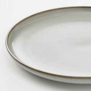 GLADELIG, Тарелка серая, 25 см/ 4 шт