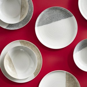 ХРУСТАЛЬНАЯ тарелка с рисунком/светло-бежевый, 25 см