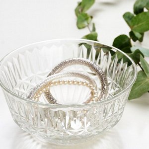 SLLSKAPLIG, Миска, прозрачное стекло/с рисунком, 15 см
