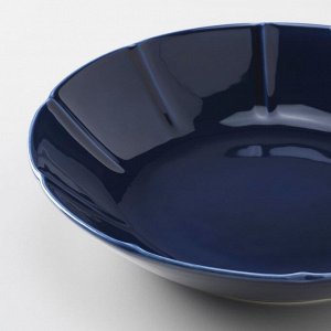 STRIMMIG, Глубокая тарелка, керамика синего цвета, 23 см/ 4 шт