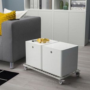 Выдвижная тележка для коробок белого цвета, 68x39 см
