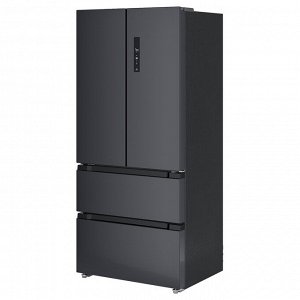 RIBBENÅS, холодильник с французской дверцей /морозильной камерой, IKEA 700 отдельно стоящий/ черная нержавеющая сталь, 347/169 л