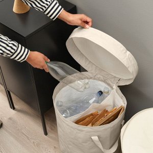 DIMPA, сортировочный пакет с крышкой, светло-серо-бежевый, 50 л