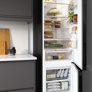Вытяжка, холодильник с морозильной камерой, IKEA 700 отдельно стоящая/цвет нержавеющей стали черный, 246/83 л