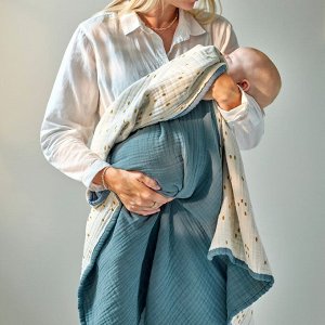 ГУЛЬДВАВАРЕ, одеяло, в бело-голубой горошек, 80x100 см