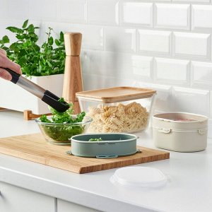UTBJUDA, Дополнительный ланч-бокс f, для сухих продуктов, светло-серо-зеленый, 0,3 л