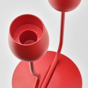 СЕРЕБРЯНЫЙ подсвечник, ярко-красный, 29 см