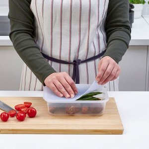 IKEA 365+, контейнер для пищевых продуктов с крышкой, прямоугольный пластик / силикон, 1,0 л