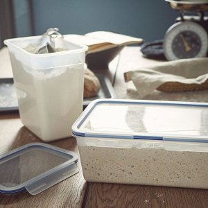 IKEA 365+, контейнер для пищевых продуктов с крышкой, прямоугольный / пластиковый, 4,2 л