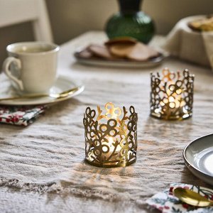 IKEA ВИНТЕРФИНТ, держатель для чайных ламп, золотой, 7 см