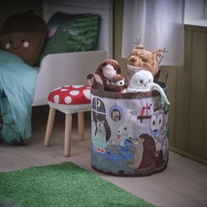 SKOGSDUVA, сумка для хранения, с рисунком лесных животных /разноцветная