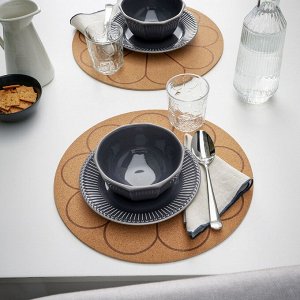 SVARTVIDE, Сервировочная салфетка, пробка с цветочным рисунком, 35 см