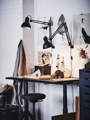 Лампа офисная ИКЕА , E27, 13 Вт, цвет : серый