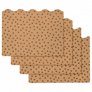 SOLABBORRE, Салфетка под столовые приборы, пробковый/в горошек, 42x32 см, 4 шт