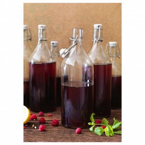 KORKEN, бутылка с пробкой, прозрачное стекло, 1 л,