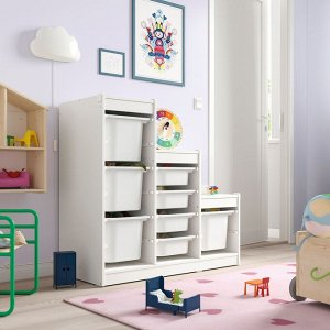 TROFAST, комбинация для хранения с коробками, белый /white, 99x44x95 см