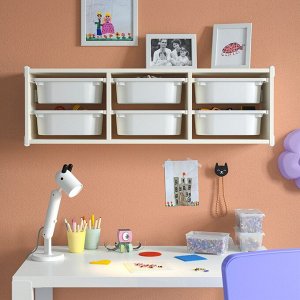 TROFAST, настенный стеллаж, белый, 99x21x30 см