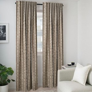 HCKBERBERIS, затемняющие шторы для комнаты, 1 пара, бежевый, 145x250 см