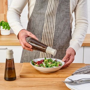 HALVTOM, Бутылка с носиком для наливания, стеклянная/коричневая, 19 см
