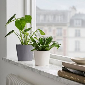 SOJABNA, горшок для растений, белый, 9 см