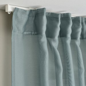 STENFR?, прозрачные шторы, 1 пара, с фирменной лентой / бирюзовый, 145x250 см
