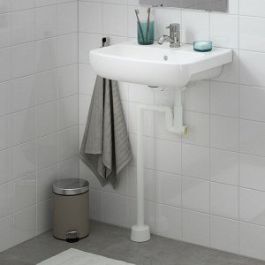 БЬОРКОН, умывальник с водоотводом / смесителем, белый, 54x40 см